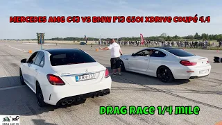 MERCEDES AMG C43 vs BMW F13 650i xDrive Coupé 4.4 N63B44A drag race 1/4 mile 🚦🚗 - 4K UHD