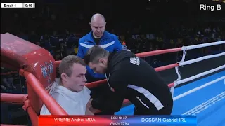 75kg Andrei Vreme (MDA) vs Gabriel Dossen (IRL) EUBC U22 VLADIKAVKAZ 2019