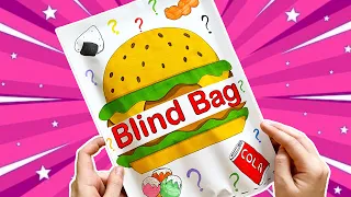 Blind Bag Paper 🍔🍕 Food✨ ASMR ✨ Unboxing paper diy paper play 종이놀이