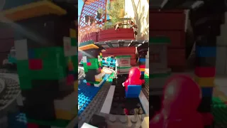 A short video lego train crossing spring balcony