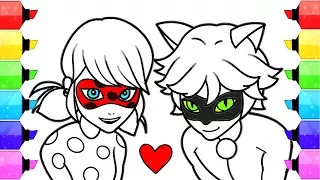 Miraculous Ladybug Coloring Pages | How to Draw and Color Ladybug and Cat Noir Coloring Book