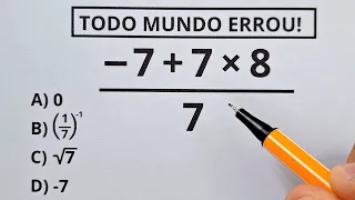 (- 7 + 7 × 8) / 7 =❓️