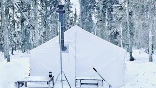 -39C EXTREME COLD WINTER CAMPING in a HOT TENT