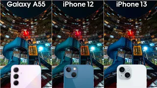Samsung Galaxy A55 vs iPhone 12 vs iPhone 13 Camera Test