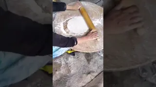 Armenian Lavash bread baking