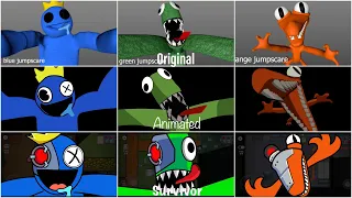 ORIGINAL vs ANIMATED vs Survivor vs OLD vs NEW Jumpscares in Rainbow Friends [ROBLOX]