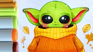 Baby Yoda Drawing #Shorts