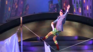 Cirque du Soleil slack wire act of Wintuk performed by Chris Pettersen