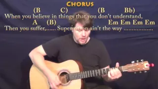 Superstition (Stevie Wonder) Guitar Cover Lesson in Em with Chords/Lyrics