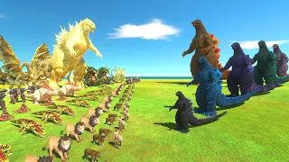 Godzilla (Heisei) Of Evolution VS Yellow Team - Animal Revolt Battle Simulator