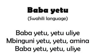 Learning Baba Yetu