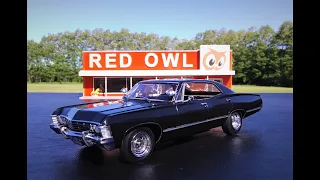 Supernatural 'Baby' 1967 Chevy Impala Sport Sedan 1/25 Scale Model Kit Build Review AMT1124