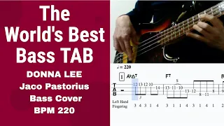 Donna Lee / Jaco Pastorius / BPM220 / The World's Best Bass TAB