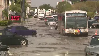 Broward Boulevard flooded day after heavy rain