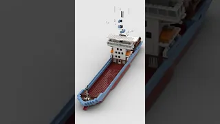 LEGO Maersk Line Container Ship ⚓ Satisfying Building Animation #shorts