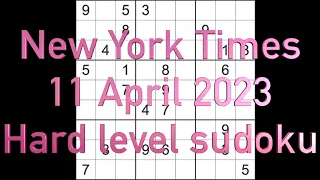Sudoku solution – The New York Times sudoku 11 April 2023 Hard level