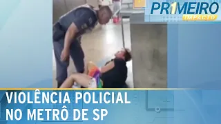 Policial militar agride jovem em estação de metrô de SP | Primeiro Impacto (08/04/24)