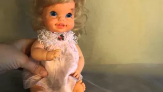 Mattel 1968 Bouncin Baby Go Bye Bye Doll