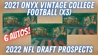 2021 Onyx Vintage College Football Hobby Box (X3).  6 Autos! NFL Draft Prospects