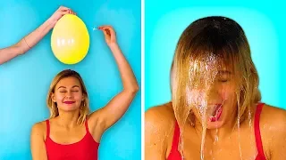 MELHORES DESAFIOS E PEGADINHAS COM OS SEUS AMIGOS || Desafio de balão de água por 123 GO! GOLD