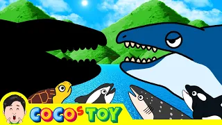 Whale sharks and a legendary sea monster ft.Bohol Islandㅣsea animals name, kids cartoonㅣCoCosToy