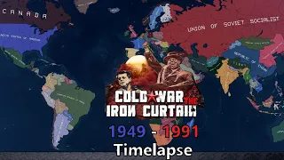 Cold War Iron Curtin Timelapse 1949 - 1991 Hoi4 Timelapse