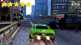 GTA 5 - Car Chase + Five Star Escape - GTA 5