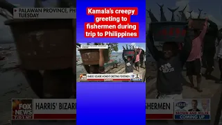 Kamala Harris’s odd ‘hellos’ to fishermen #shorts