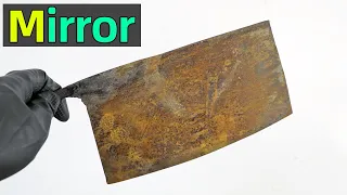 How to make mirror knife？Cleaning Off Rust And Polishing