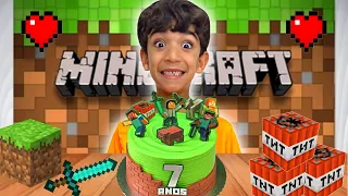 ANIVERSÁRIO DO LUCAS ROCHA NA ESCOLA COM O TEMA DO MINECRAFT - FAMÍLIA ROCHA