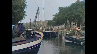 Stadsgezichten Van Harlingen in 1921 in kleur! [HD enhanced & AI Colorized]