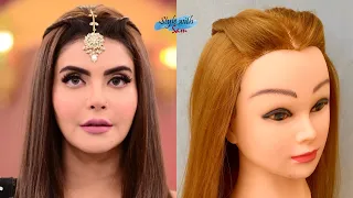 Nida Yasir Inspired Hairstyle | Side Roll Hairstyle | Easy Hairstyle | Eid | Hairdo | Style with Sam