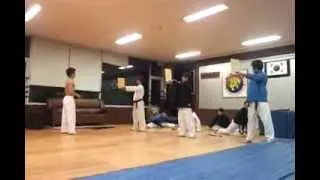 Taekwondo spinning kick breaks