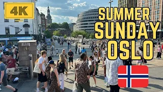 OSLO Walking Tour(4K) -🔥Summer Sunday In OSLO Norway 🇳🇴- 60fps - Shopping Market Day IN June 2023