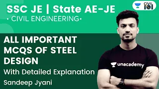 All Important MCQs of Steel Design | ESE| GATE | SSC JE | State AE-JE | Sandeep Jyani