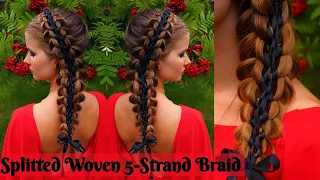 Woven 5-Strand Ribbon Braid with Splitted Edges | Intricate Braids