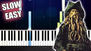 Pirates of the Caribbean 2 - Davy Jones - SLOW EASY Piano Tutorial by PlutaX