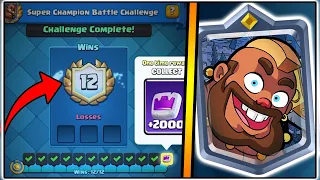 12-0 SUPER CHAMPION BATTLE CHALLENGE | CLASH ROYALE | BEST CHAMPION HOG RIDER DECK!