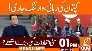 Imran Khan Release | Sunni Ittehad Leader big Statement| News Headlines| 01 PM | 29 April 2024 |GNN