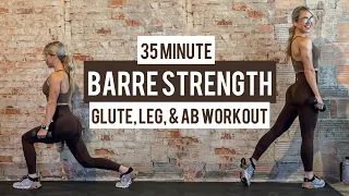 35 Minute Barre Inspired Strength Workout | Glutes Quads Hams Inner Thighs Abs | Low Impact