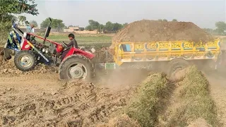 MF 260 Turbo pulling a very heavy loaded trolley with stunts | Power of Mf 260 Tractor