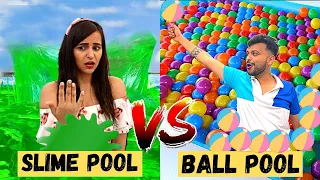 Living in SLIME POOL VS BALL POOL (24 HOURS)