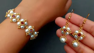 Victorian Jewelry Making//How To Make Pearl Bracelet & Earrings// Useful & Easy