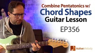 Combine Chords from the CAGED System with Pentatonic Scales to play the blues - Blues Guitar Lesson