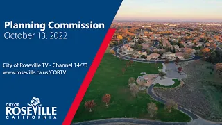 Planning Commission Meeting of October 13, 2022 - City of Roseville, CA