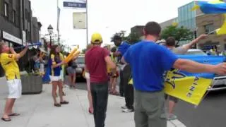 Ukraine vs Sweden 2:1! Bloor West Village Celebrates!