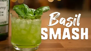 The Basil Smash is a modern classic gin cocktail