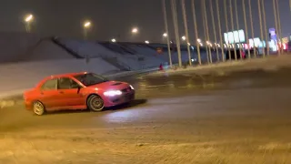 Lancer Evo crash (( дтп winter fail evolution VIII