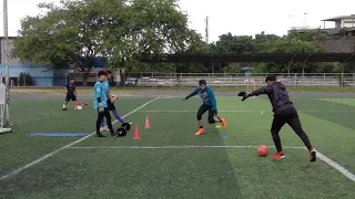 Maickel Romero - entrenamiento de porteros ( Trabajo de achique y posicionamiento)