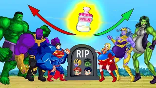 New HULK Smash x Giant THANOS & SUPERMAN Legacy vs Team SUPERHERO GIRL Pregnant |EVOLUTION Animation